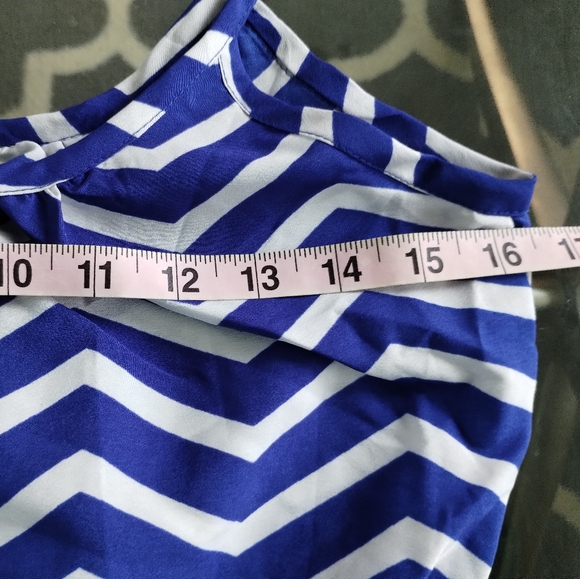 Chevron One Shoulder Ruffle Mini Dress - Picture 7 of 14